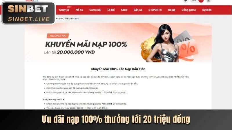 Thưởng Chào Mừng cobet